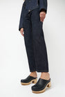 No.6 Liza Clog on Mid Tread in Indigo with Haze Shearling