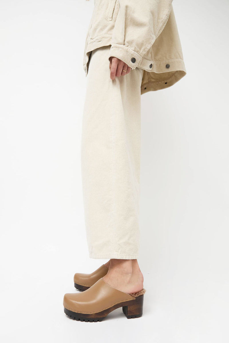 No.6 Liza Clog on Mid Tread in Khaki with Brown Brisa Shearling on Cocoa Base