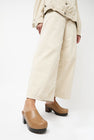 No.6 Liza Clog on Mid Tread in Khaki with Brown Brisa Shearling on Cocoa Base