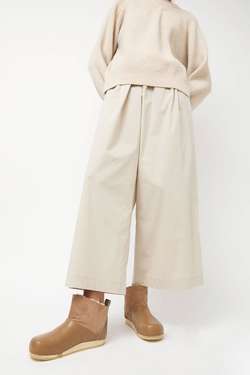 No.6 Low Shearling Clog Boot on Flat Bendable Base in Fawn and  Khaki