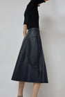 No.6 Lucy Patchwork Skirt in Navy Faux Leather