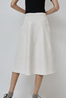 No.6 Lucy Patchwork Skirt in White Faux Leather