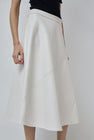 No.6 Lucy Patchwork Skirt in White Faux Leather