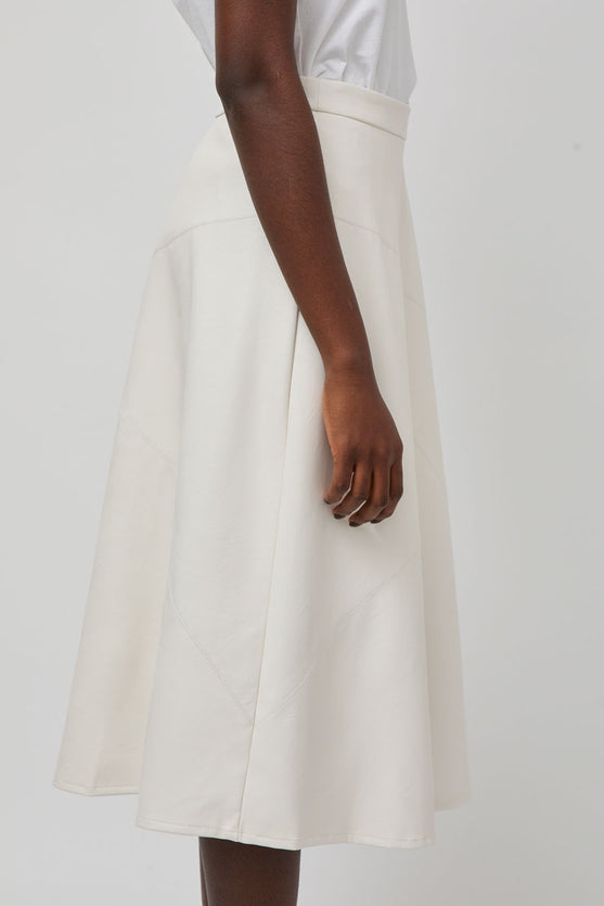 No.6 Lucy Patchwork Skirt in White Faux Leather