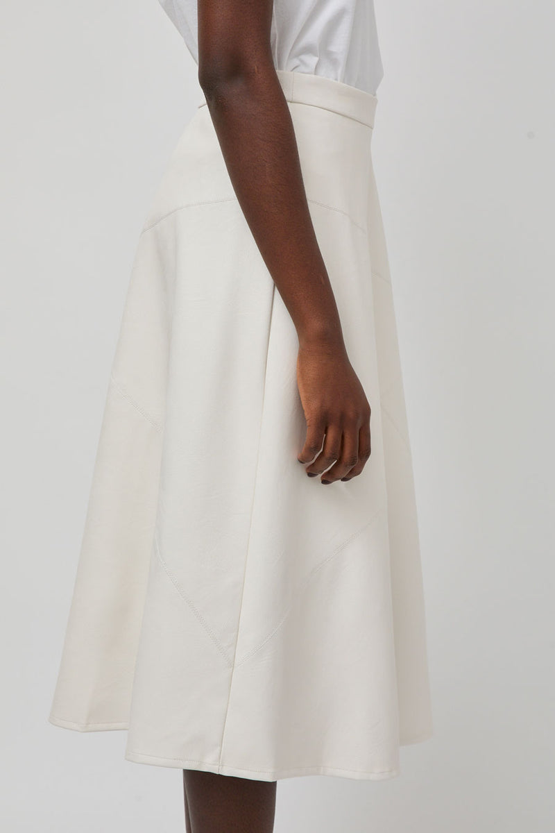 No.6 Lucy Patchwork Skirt in White Faux Leather