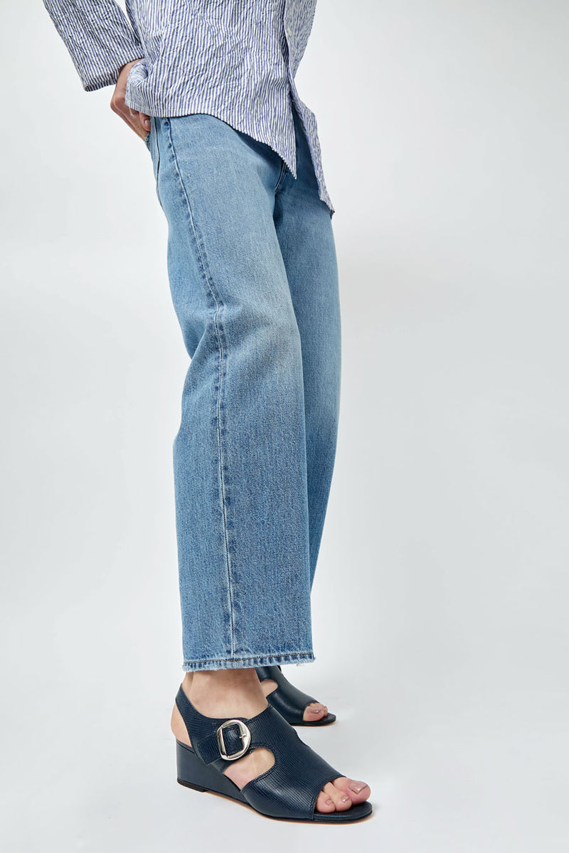 No.6 Margo Sandal in Navy Lizard