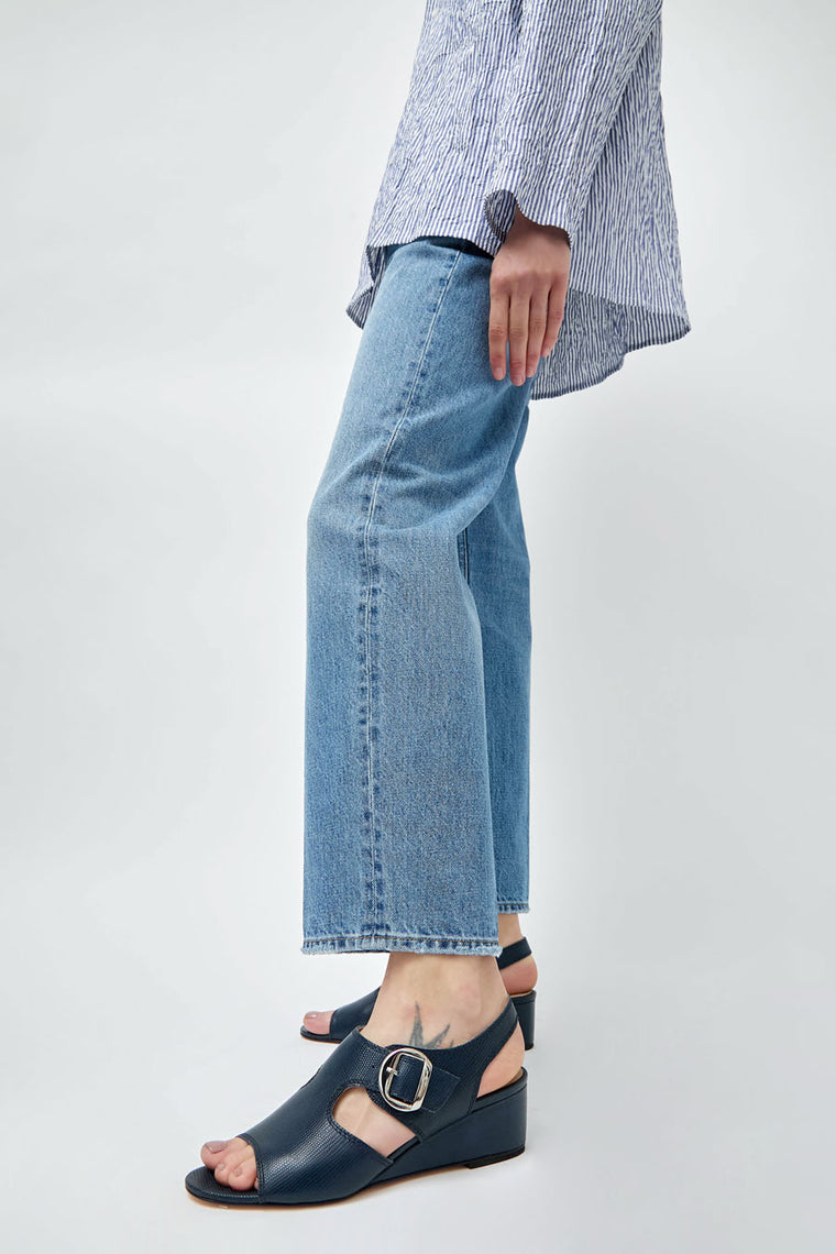 No.6 Margo Sandal in Navy Lizard