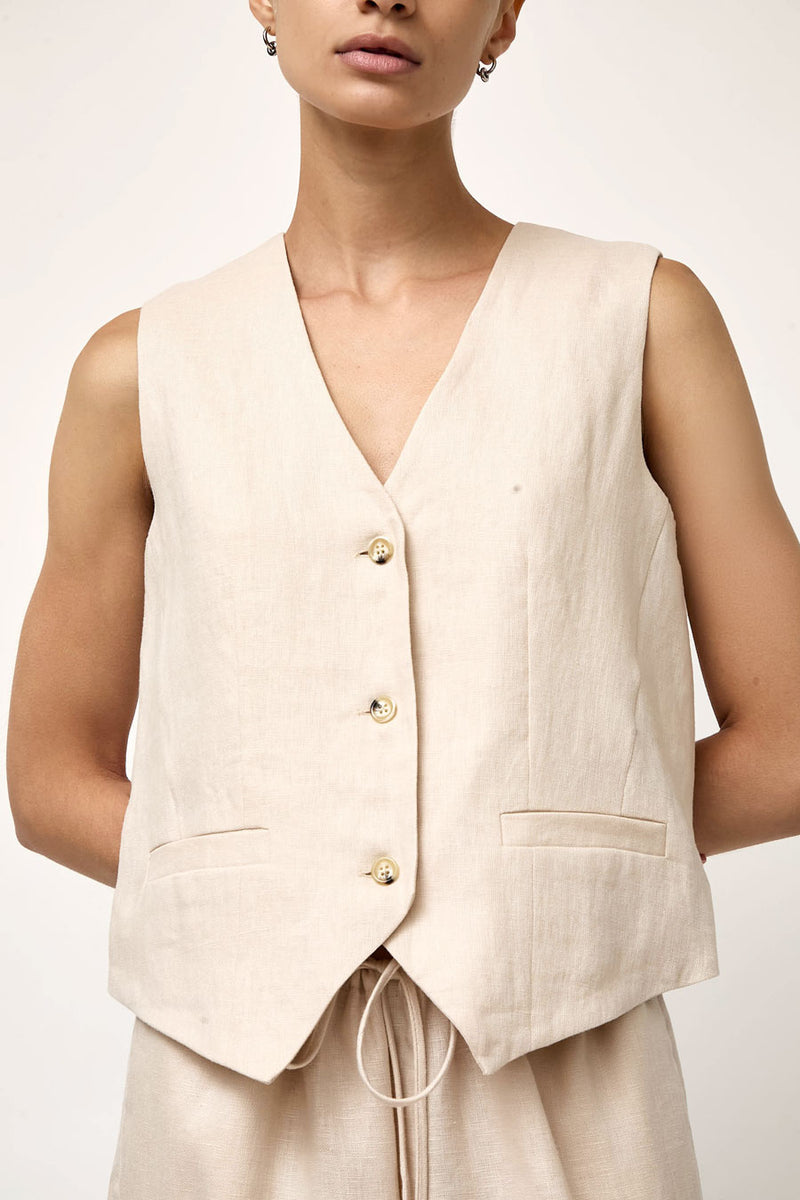 No.6 Martin Vest in Natural