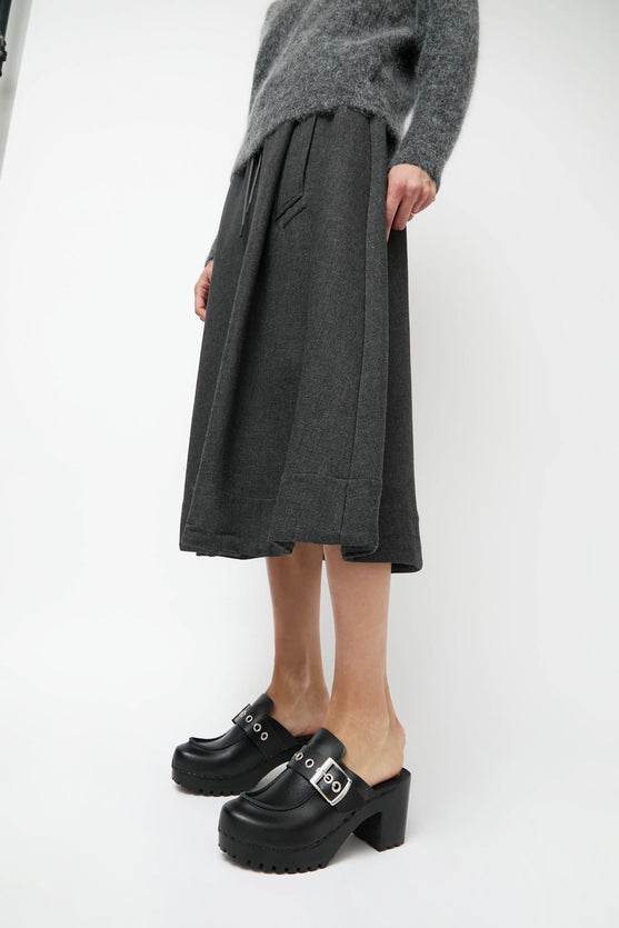 No.6 Martine Clog on High Tread in Jet on Black Base