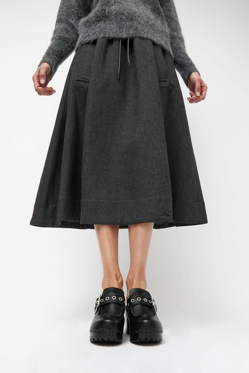 No.6 Martine Clog on High Tread in Jet on Black Base