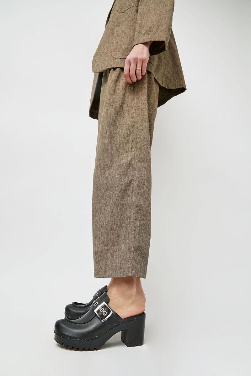 No.6 Martine Clog on High Tread in Jet on Black Base