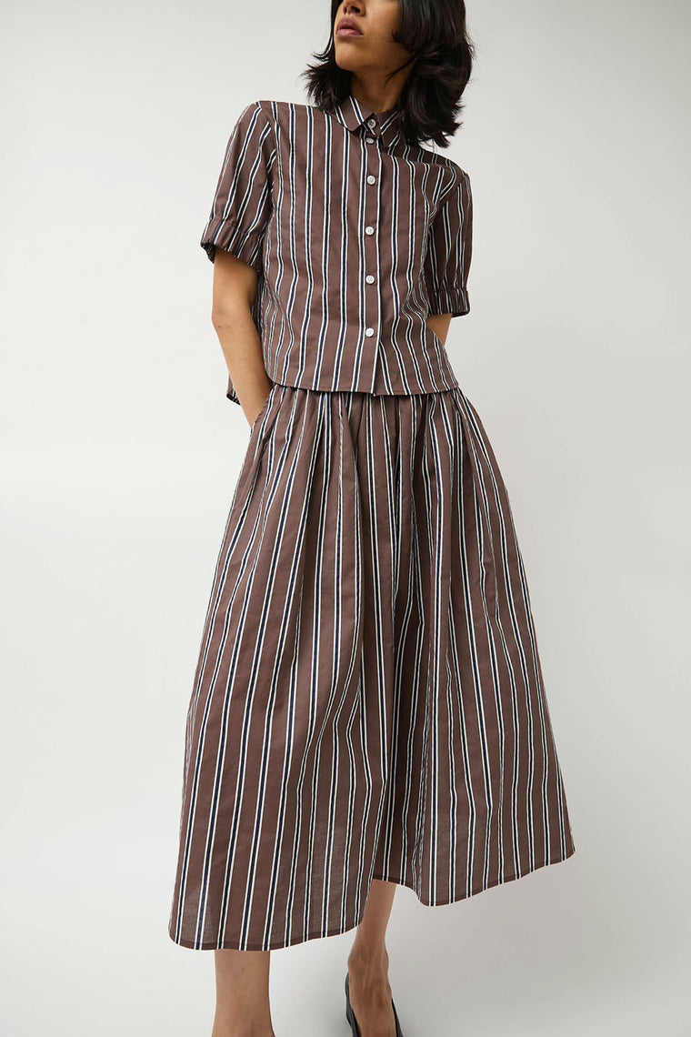 No.6 Mel Skirt in Cambridge Brown Stripe