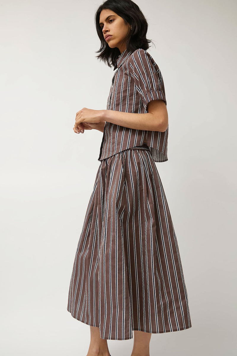 No.6 Mel Skirt in Cambridge Brown Stripe