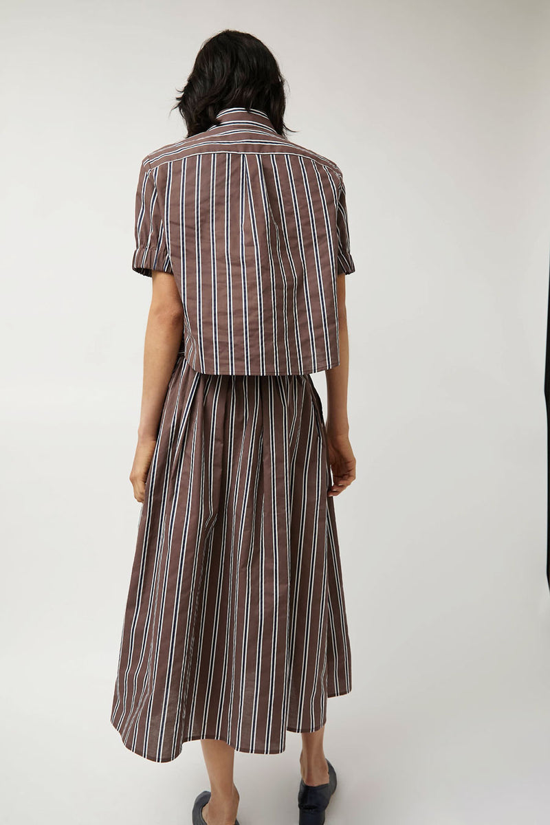 No.6 Mel Skirt in Cambridge Brown Stripe