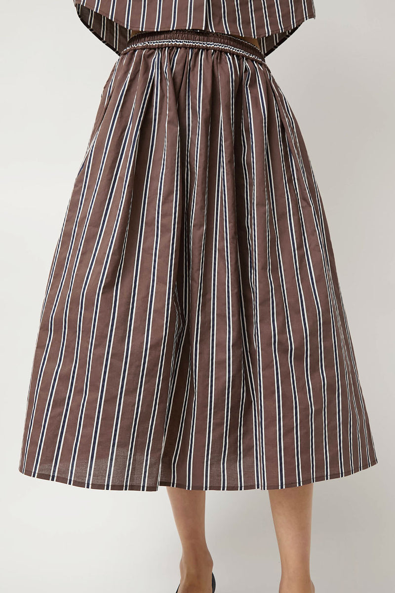 No.6 Mel Skirt in Cambridge Brown Stripe