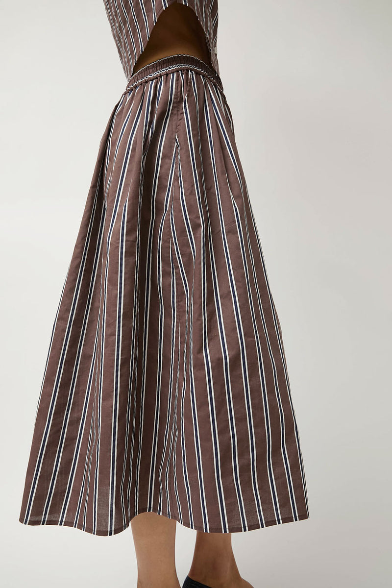 No.6 Mel Skirt in Cambridge Brown Stripe