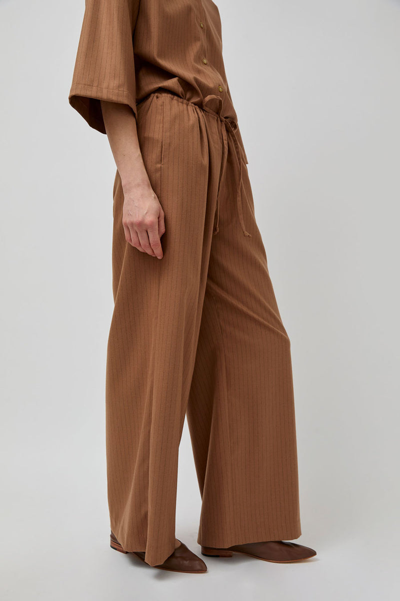 No.6 Mina Pant in Tan Pinstripe