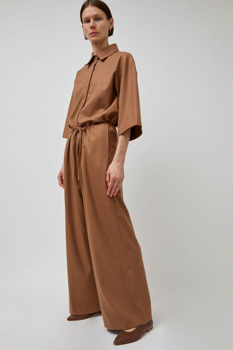 No.6 Mina Pant in Tan Pinstripe