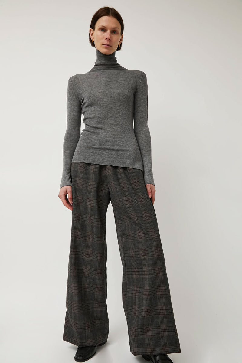 No.6 Mina Pant in Grey and Camel Plaid