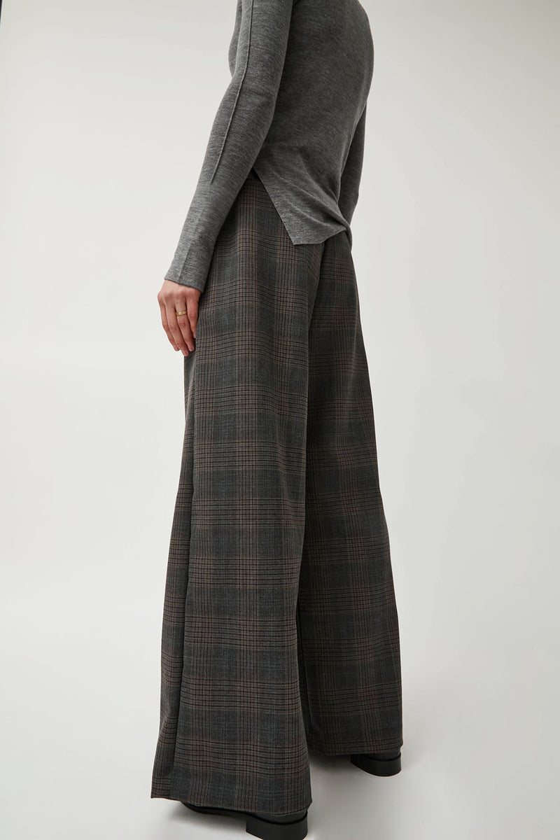 No.6 Mina Pant in Grey and Camel Plaid