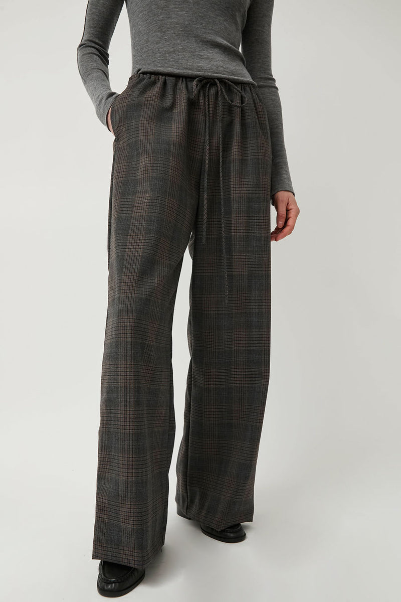 No.6 Mina Pant in Grey and Camel Plaid