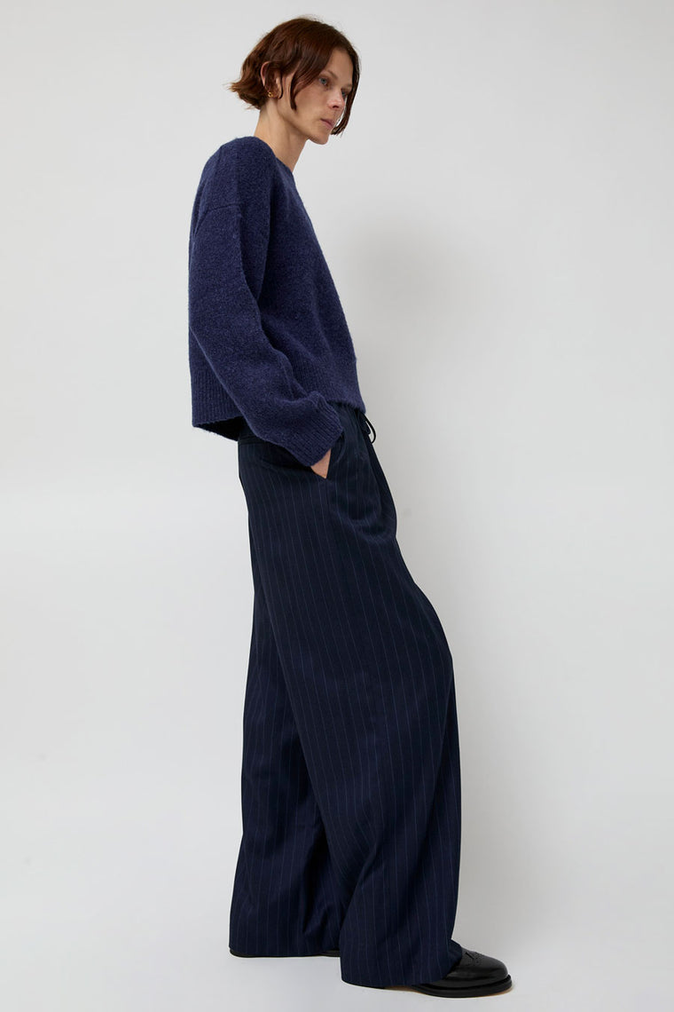 No.6 Mina Pant in Navy Pinstripe