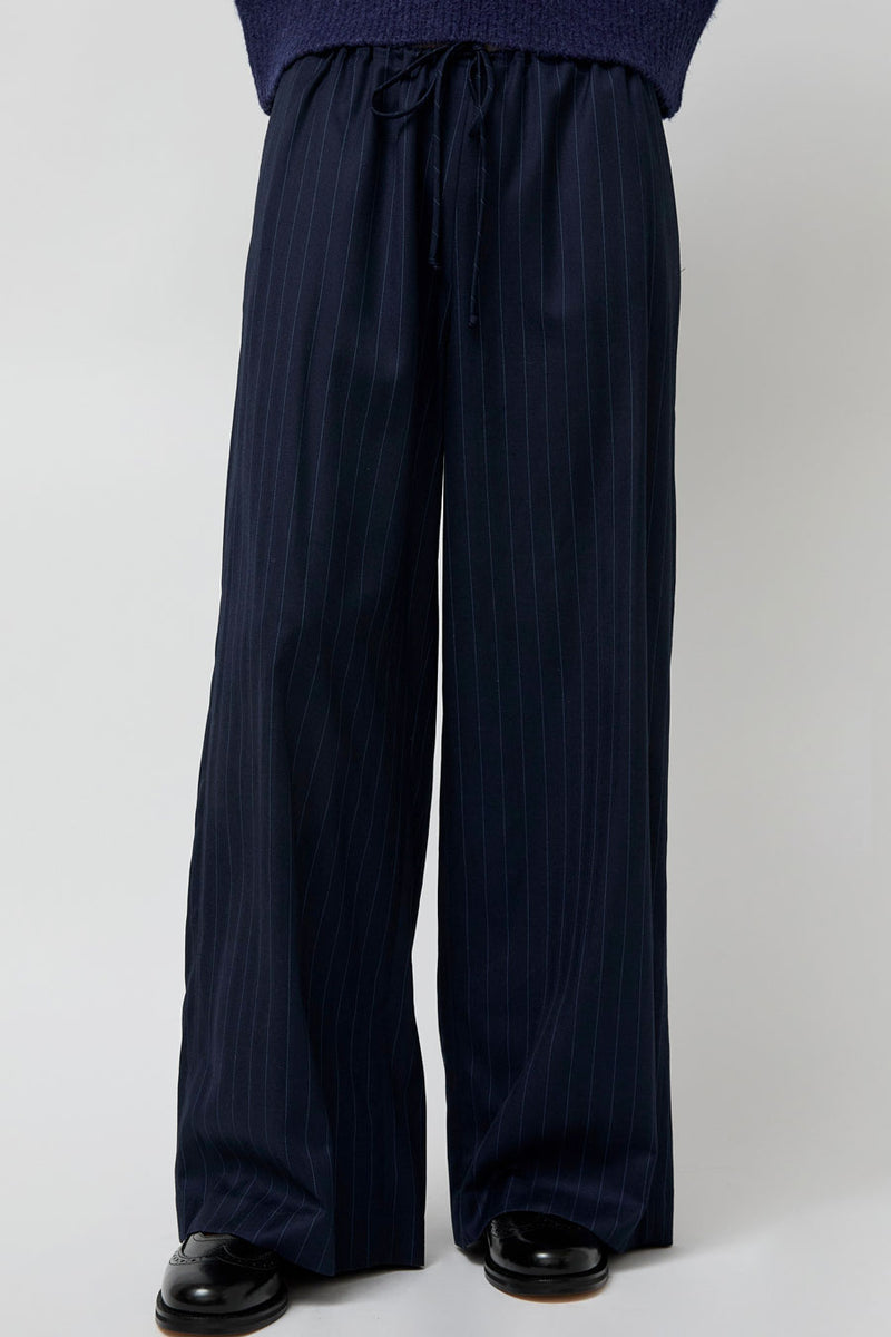 No.6 Mina Pant in Navy Pinstripe