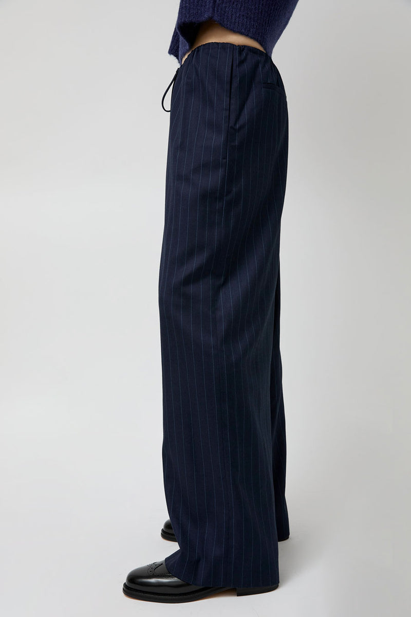 No.6 Mina Pant in Navy Pinstripe