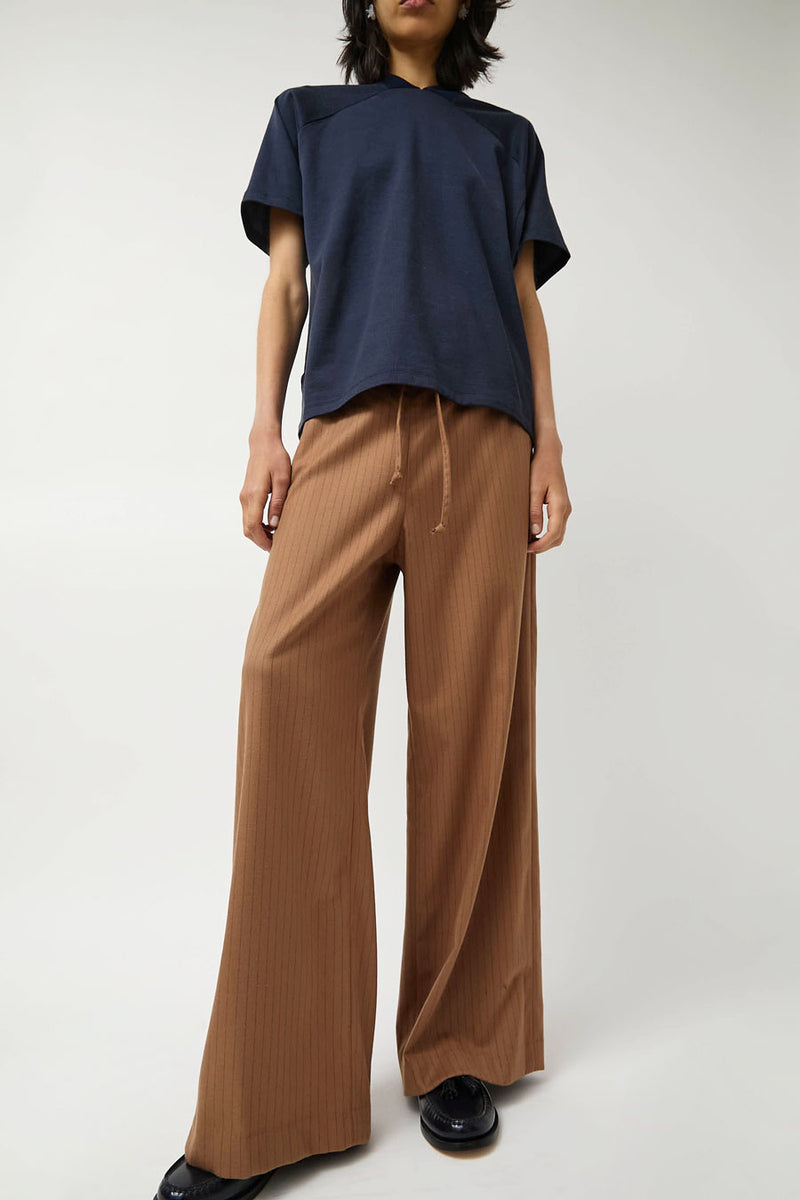 No.6 Mina Pant in Tan Pinstripe