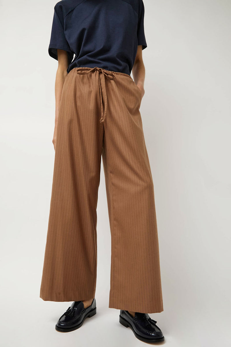 No.6 Mina Pant in Tan Pinstripe