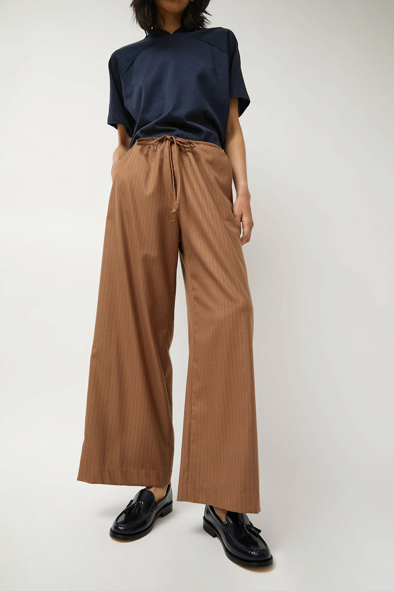 No.6 Mina Pant in Tan Pinstripe