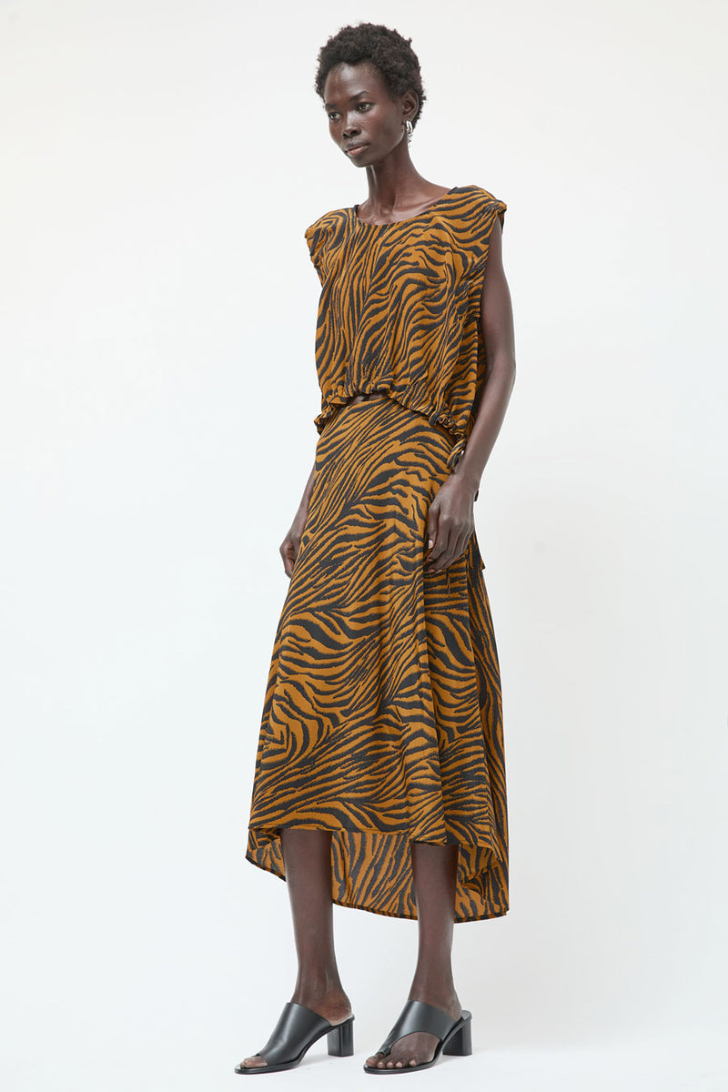 No.6 Mitta Skirt in Brown and Black Zebra