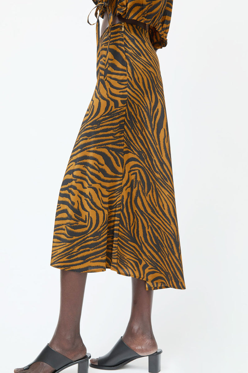 No.6 Mitta Skirt in Brown and Black Zebra