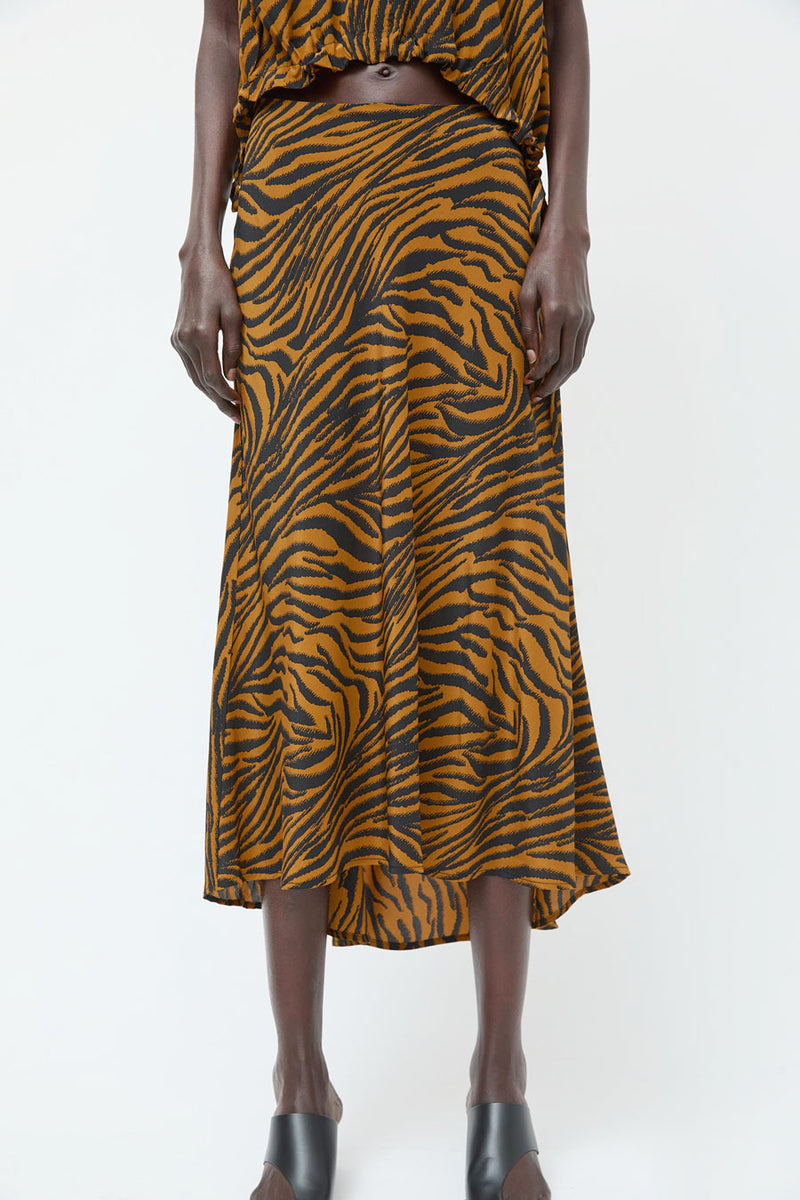 No.6 Mitta Skirt in Brown and Black Zebra