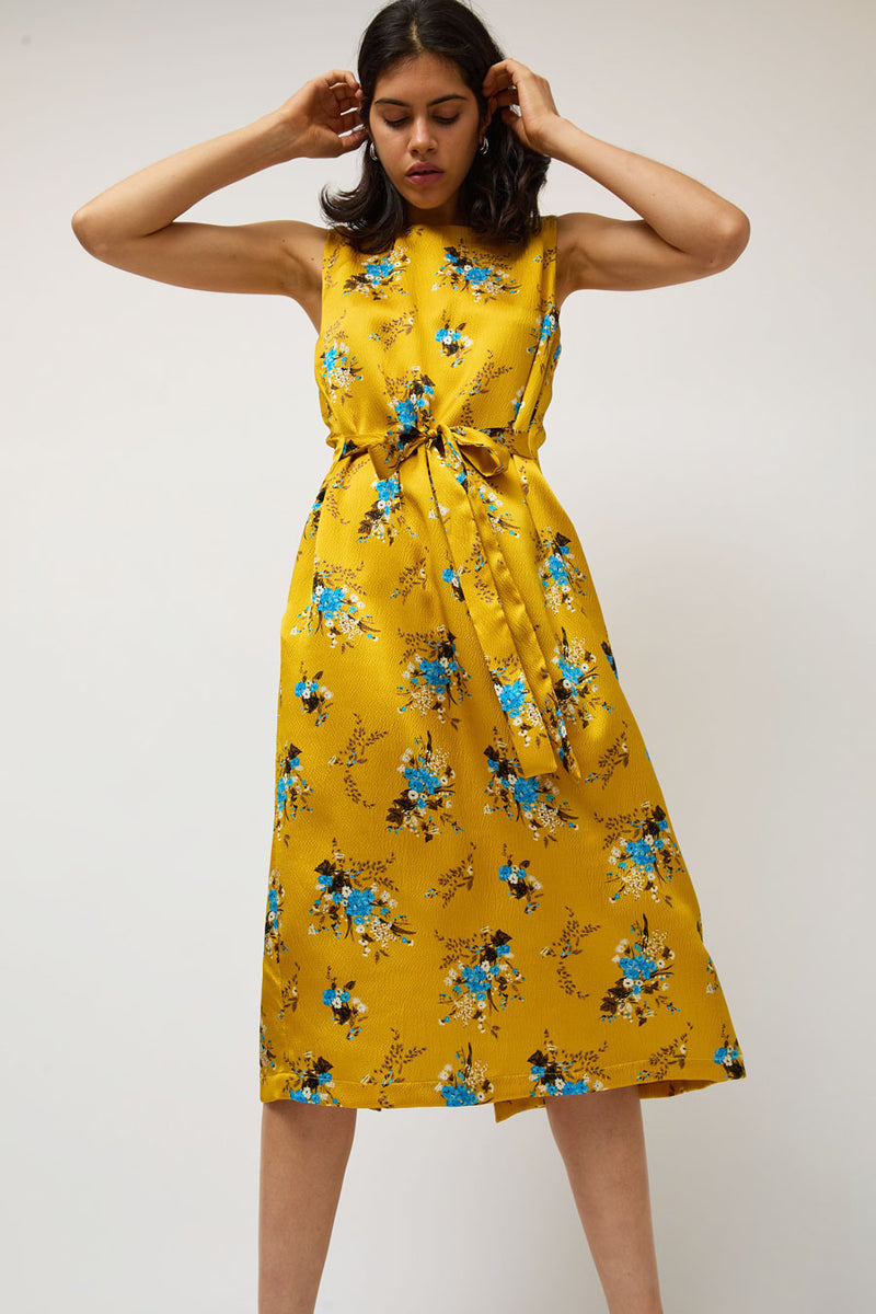 No.6 Mona Dress in Yellow and Blue Floral