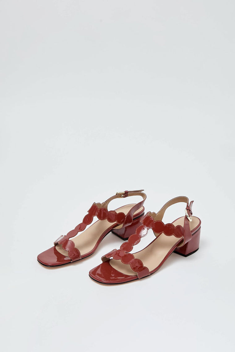 No.6 Nadira Sandal in Brick Patent