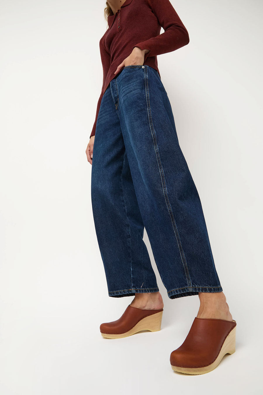 No.6 New School Clog on Wedge in Bourbon