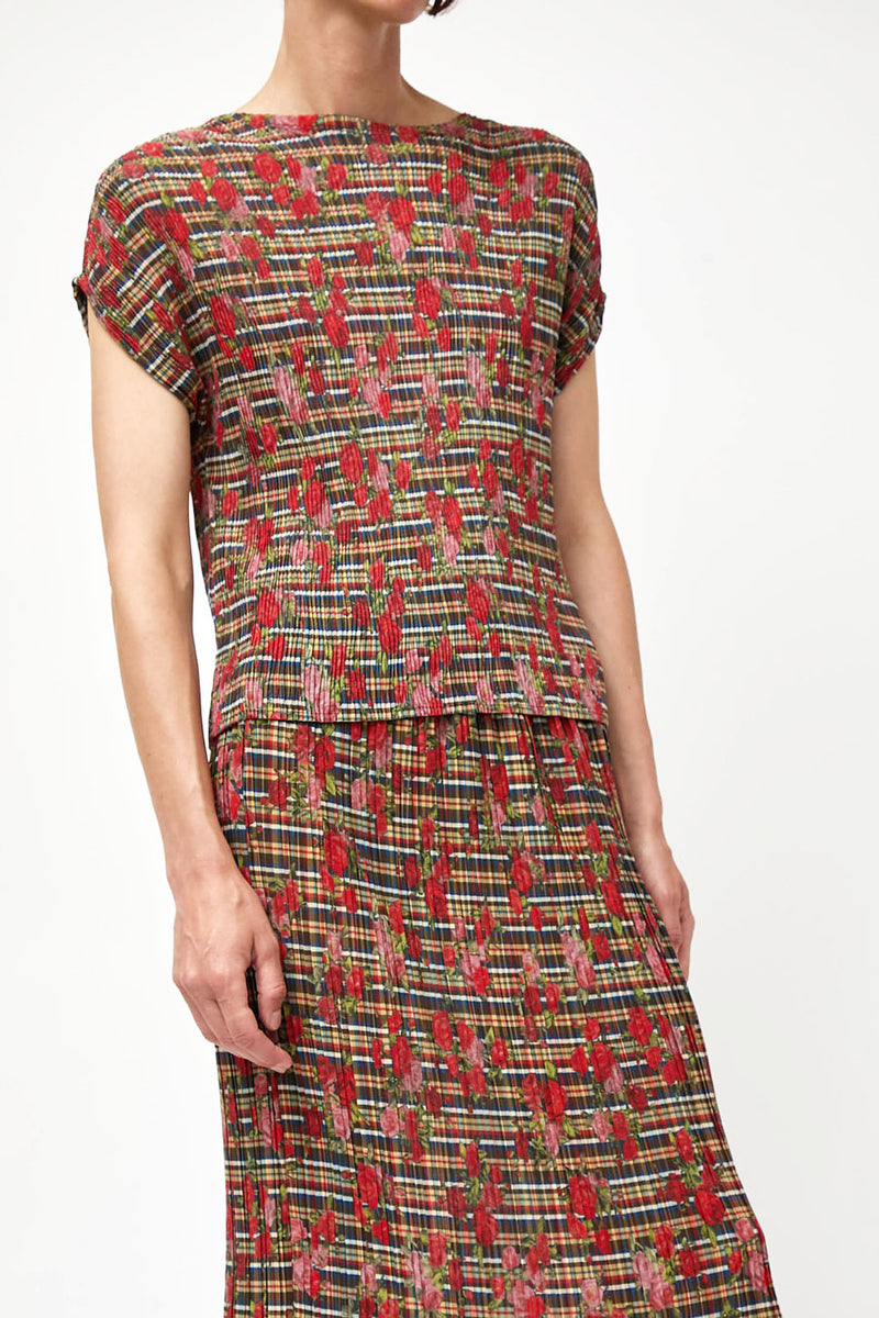 No.6 Nico Top in Rose Plaid