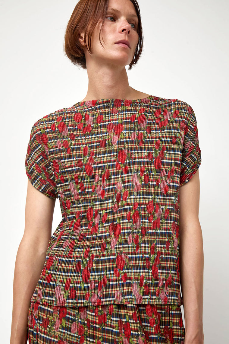 No.6 Nico Top in Rose Plaid