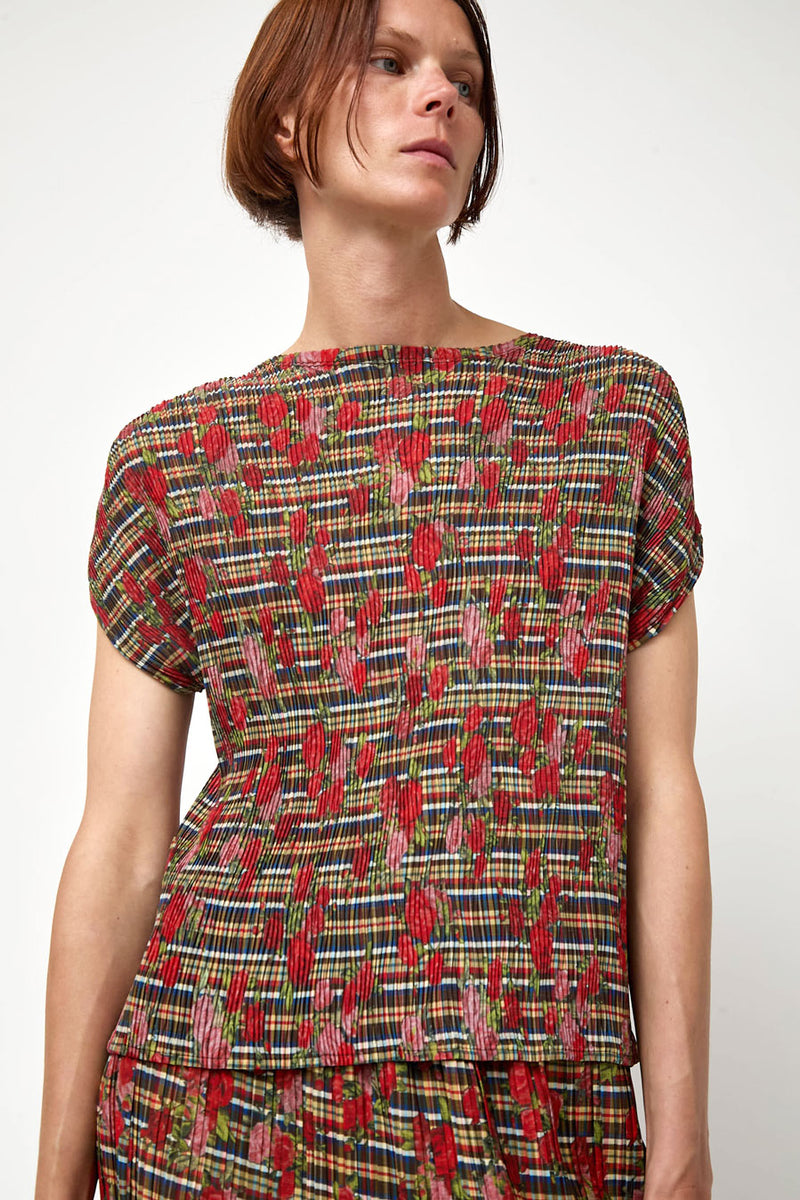 No.6 Nico Top in Rose Plaid