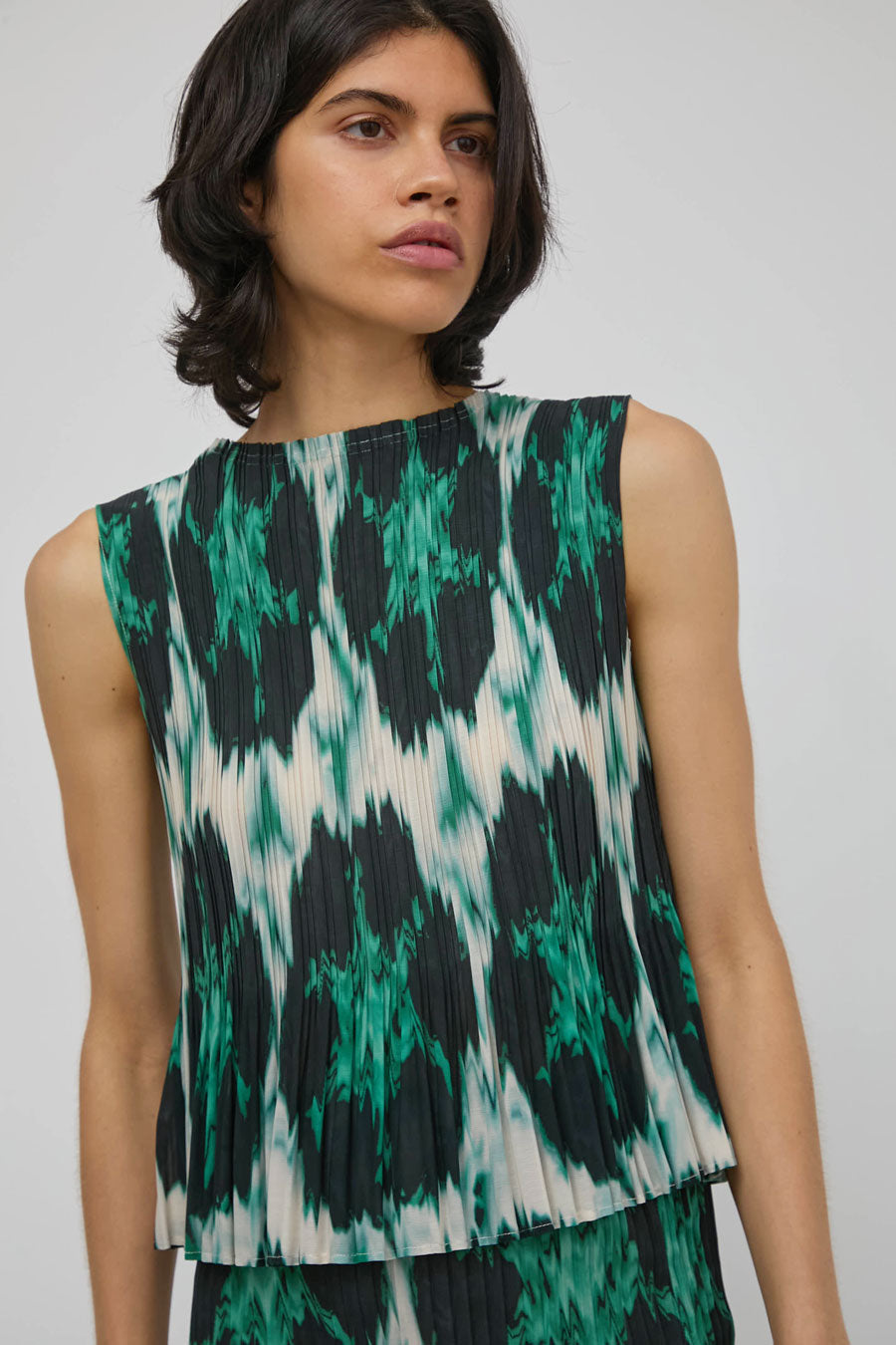 No.6 Rae Tank in Emerald Ikat