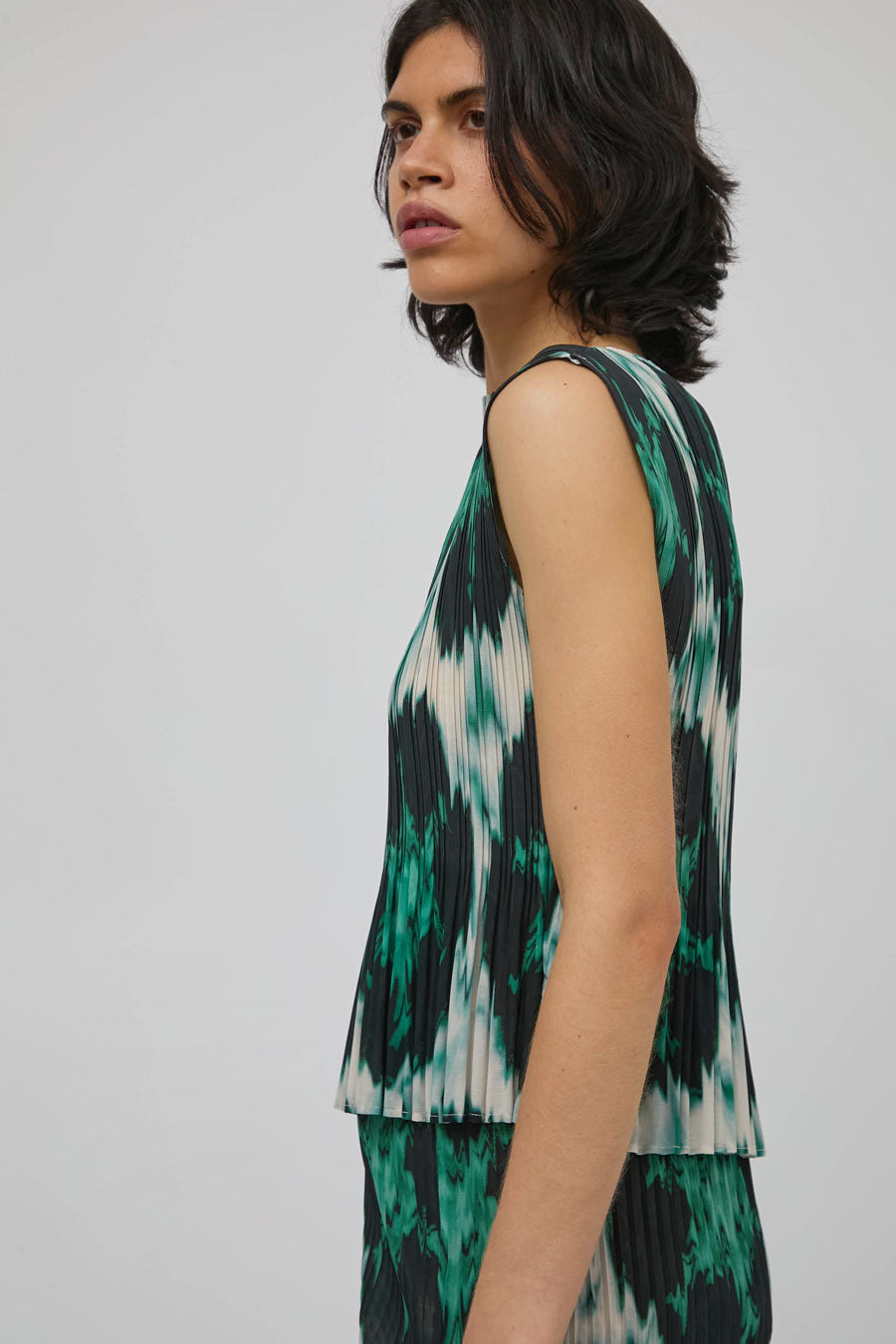No.6 Rae Tank in Emerald Ikat