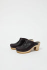 No.6 Old School Clog on High Heel in Black Cherry