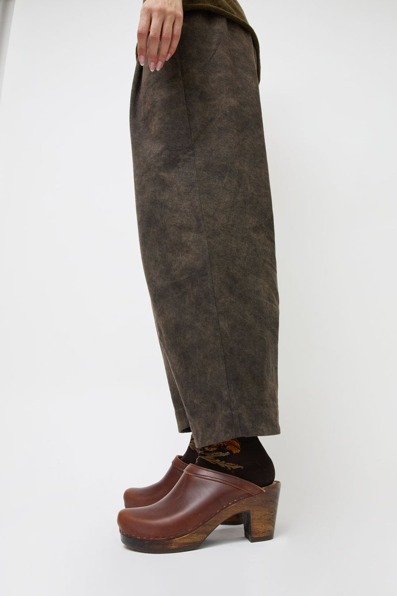 No.6 Old School Clog on High Heel in Chestnut on Cocoa Base