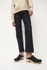 No.6 Old School Clog on Mid Heel in Black