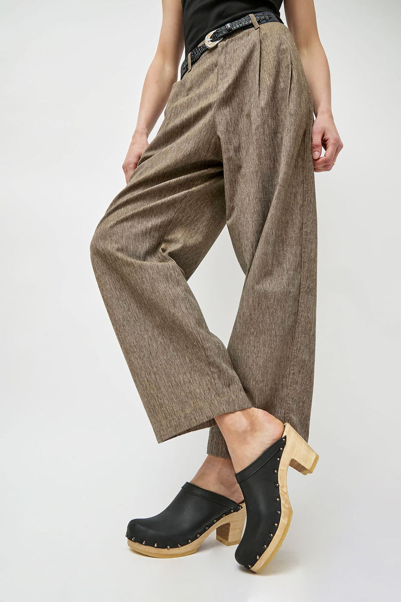 No.6 Old School Studded Clog on High Heel in Black