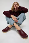 No.6 Old School Studded Clog on High Heel in Maroon