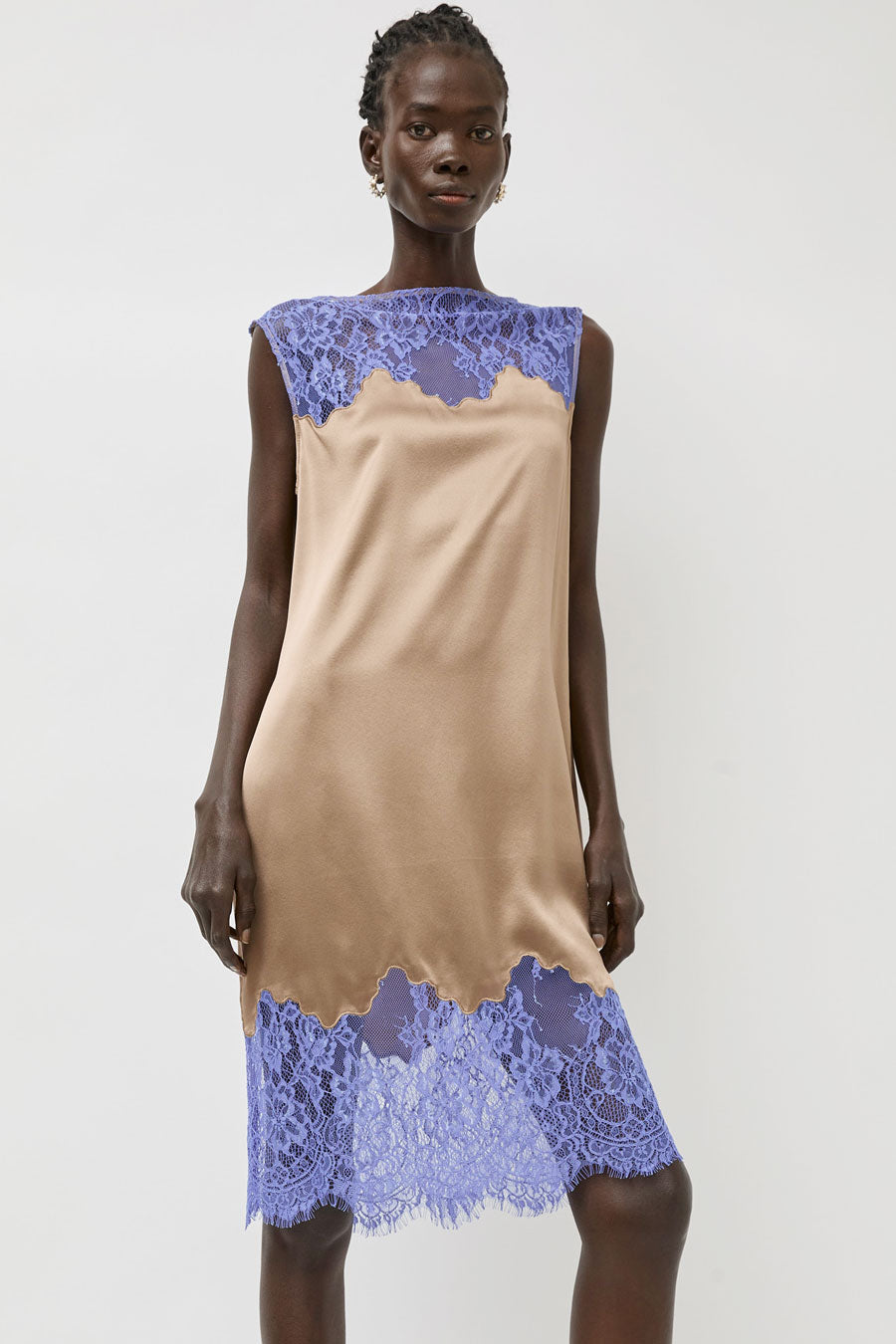 No.6 Oyster Dress in Tan and Blue