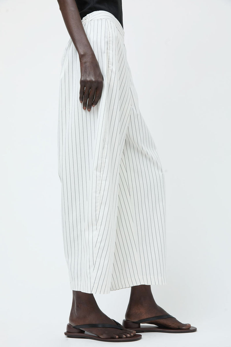 No.6 Porter Pant in White Pinstripe