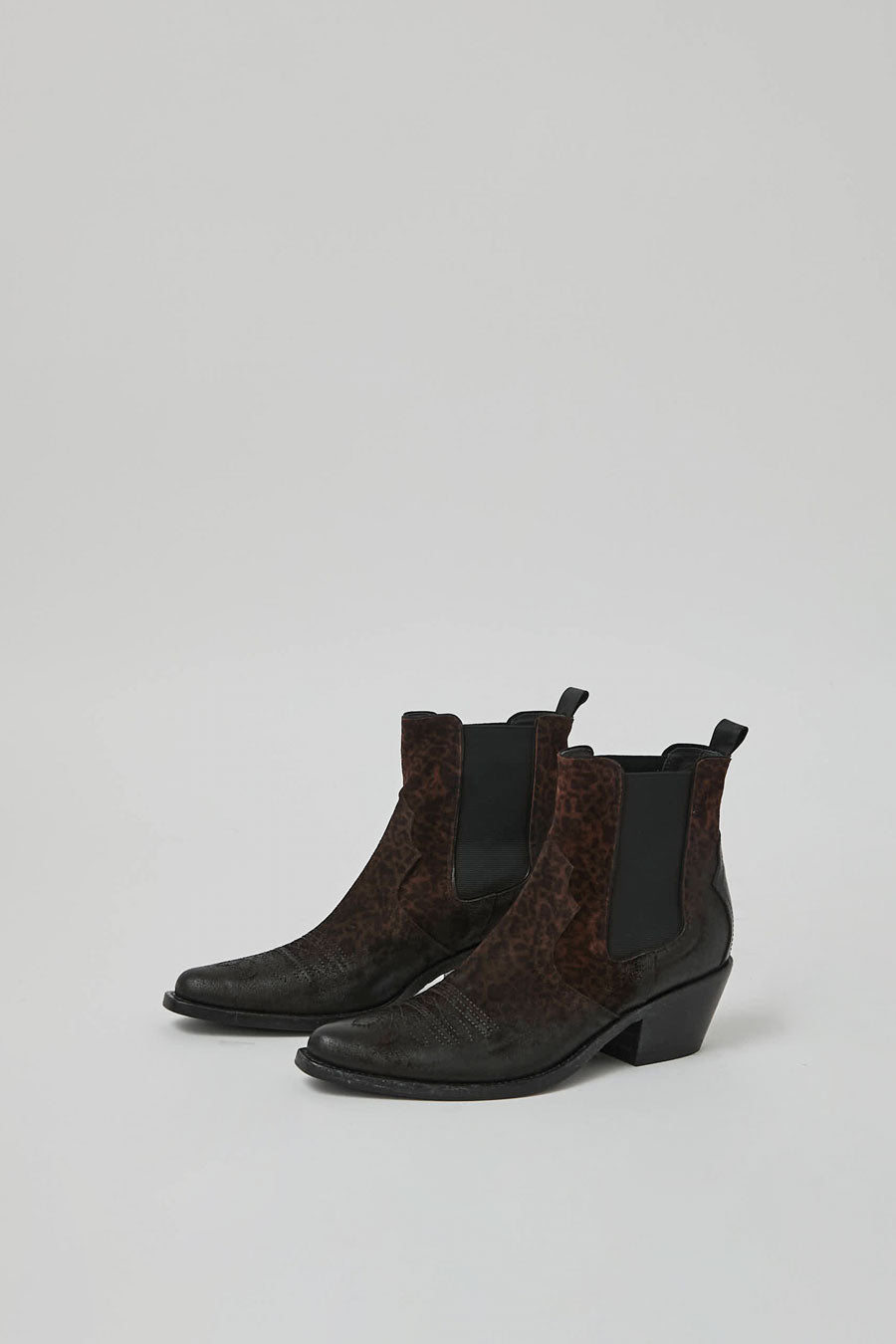 No.6 Pull on Low Western Boot in Dark Leopard